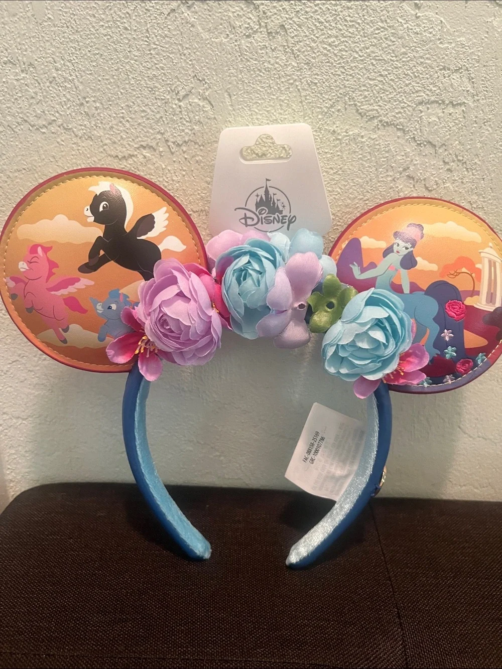 #2468**Disney Pastel Pegasus Floral Ear Headband - Blue, Pink, Lavender